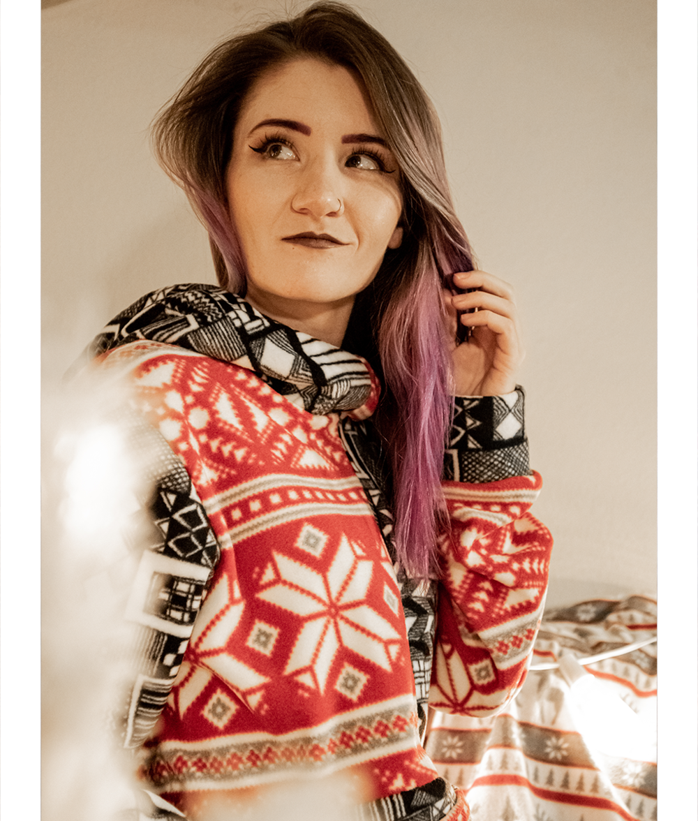 Gnarly Garb Ultra Plush Ugly Red Christmas Hoodie - Small